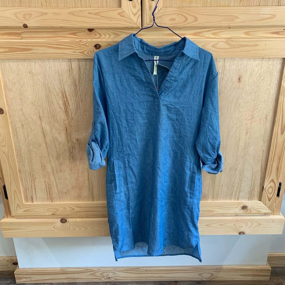 Lara NWT lightweight chambray shirt dress size S